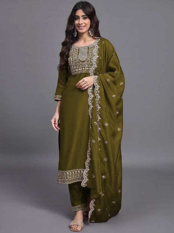 Aai mogal women kurta, churidar & dupatta set - M Y V E L O R A