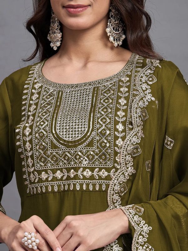 Aai mogal women kurta, churidar & dupatta set - M Y V E L O R A