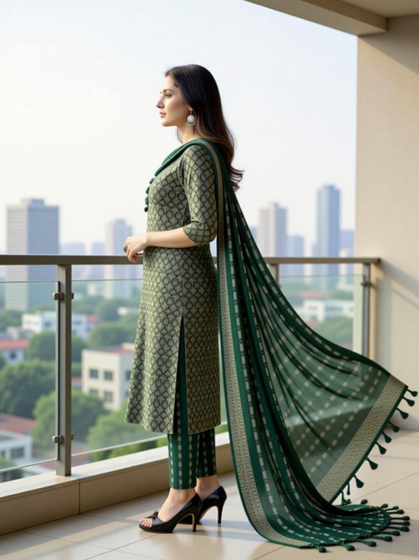 Andheriyas textiles women kurta, churidar & dupatta set - M Y V E L O R A
