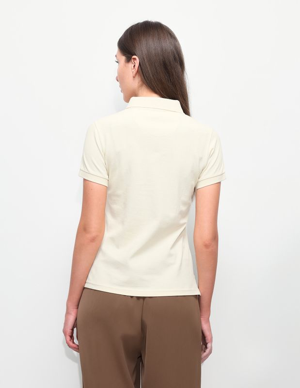 U.s. polo assn. solid women polo neck beige t-shirt - M Y V E L O R A