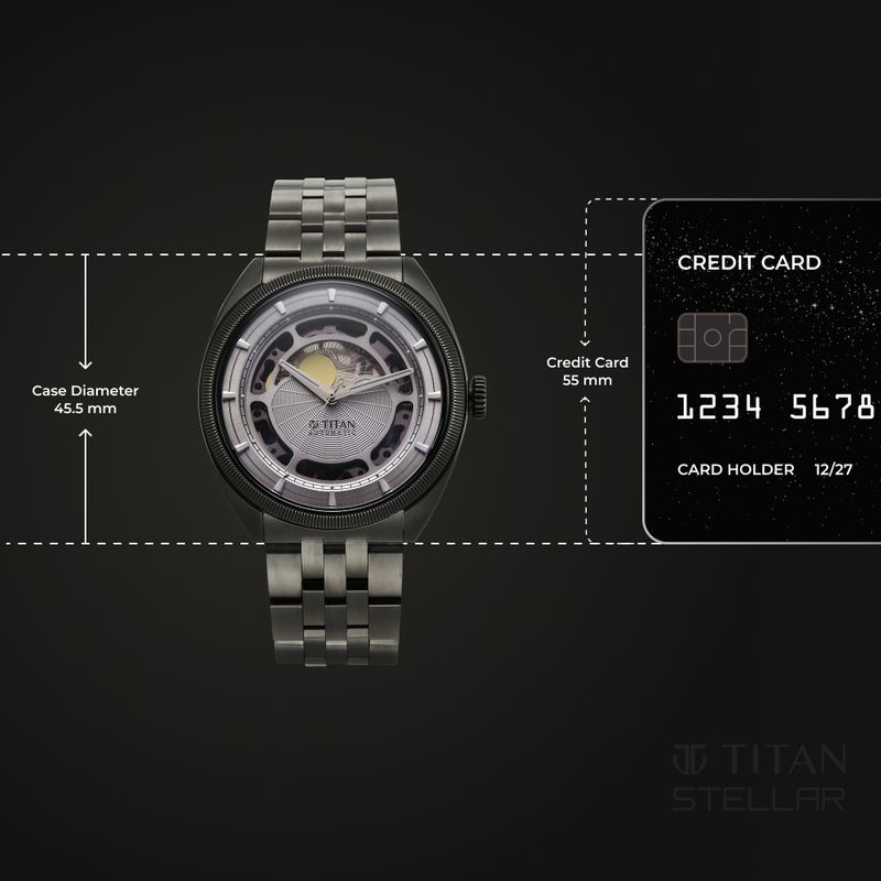 Titan titan stellar titan stellar automatic silver round dial men's watch / analog watch  - for men - M Y V E L O R A