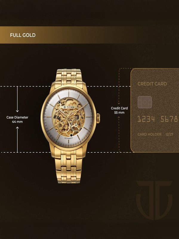 Titan golden heart titan automatic analog watch  - for men - M Y V E L O R A
