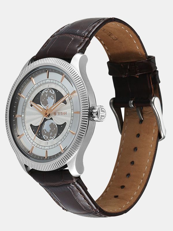 Titan titan stellar titan stellar quartz silver round dial men's watch / analog watch  - for men - M Y V E L O R A