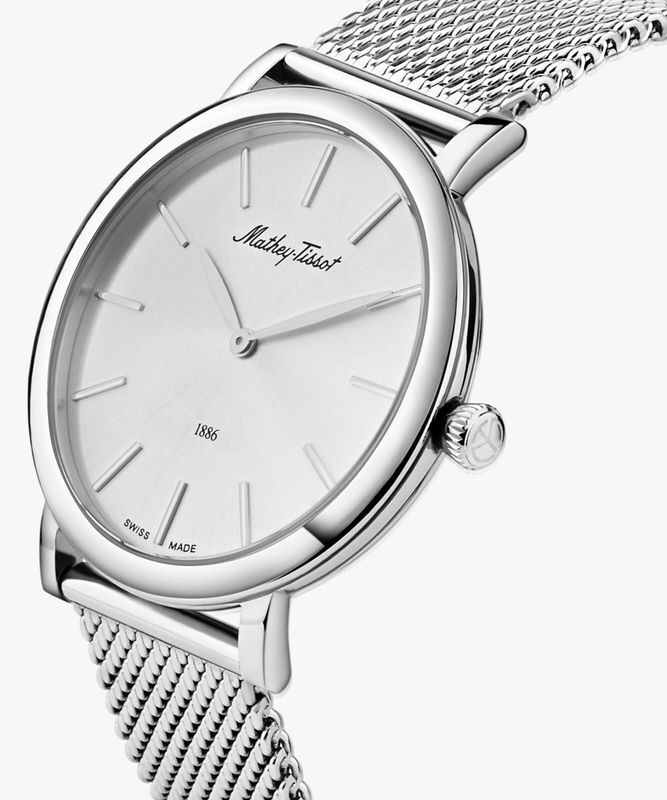 Mathey-tissot swiss made silver dial classic analog watch  - for men - M Y V E L O R A