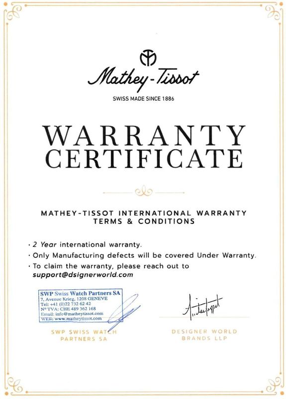 Mathey-tissot swiss made silver dial classic analog watch  - for men - M Y V E L O R A