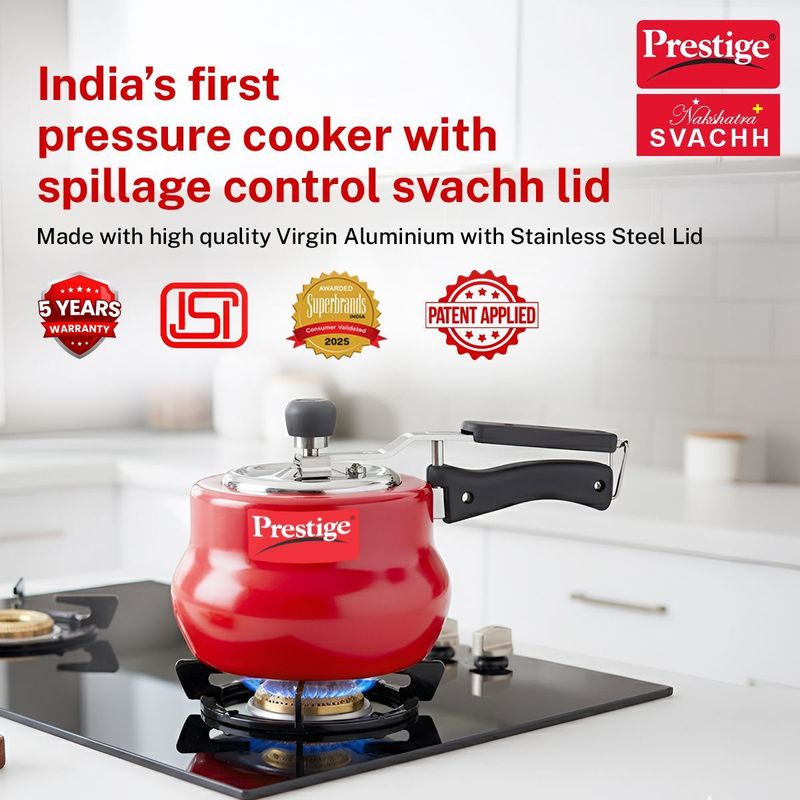 Prestige svachh nakshatra duo plus 2 l inner lid induction bottom pressure cooker - M Y V E L O R A