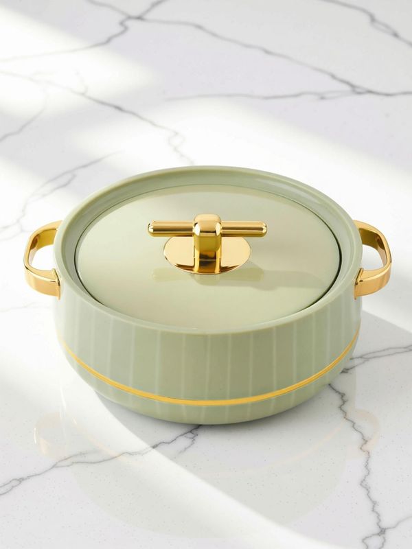 Blal deluxe decor 3000 inner stainless steel insulated casserole green gold thermoware casserole - M Y V E L O R A