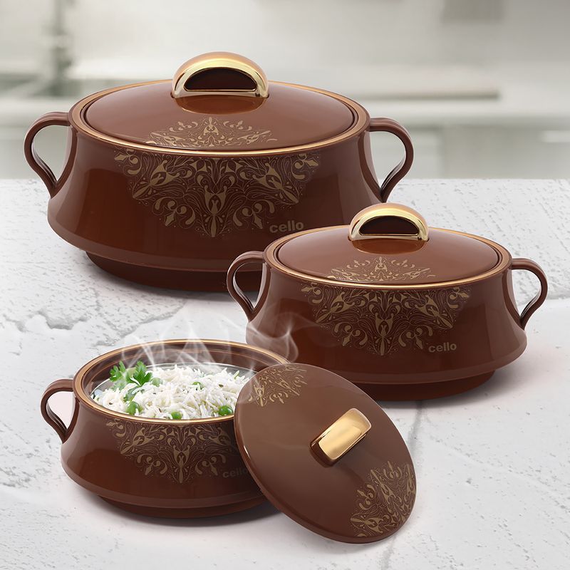 Cello midas pack of 3 thermoware casserole set - M Y V E L O R A