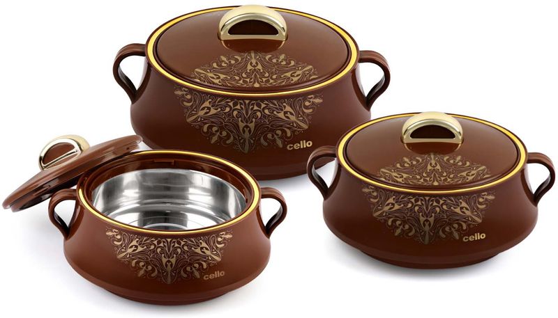 Cello midas pack of 3 thermoware casserole set - M Y V E L O R A