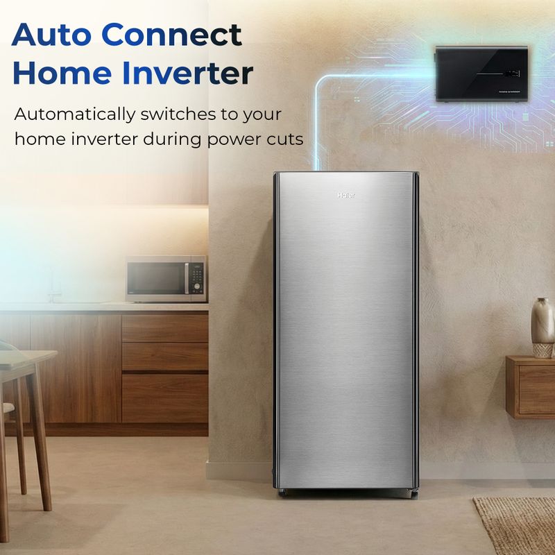 Haier 190 l direct cool single door 2 star refrigerator  with fast ice making, easy clean back, large vegetable box ( 2026 model) - M Y V E L O R A