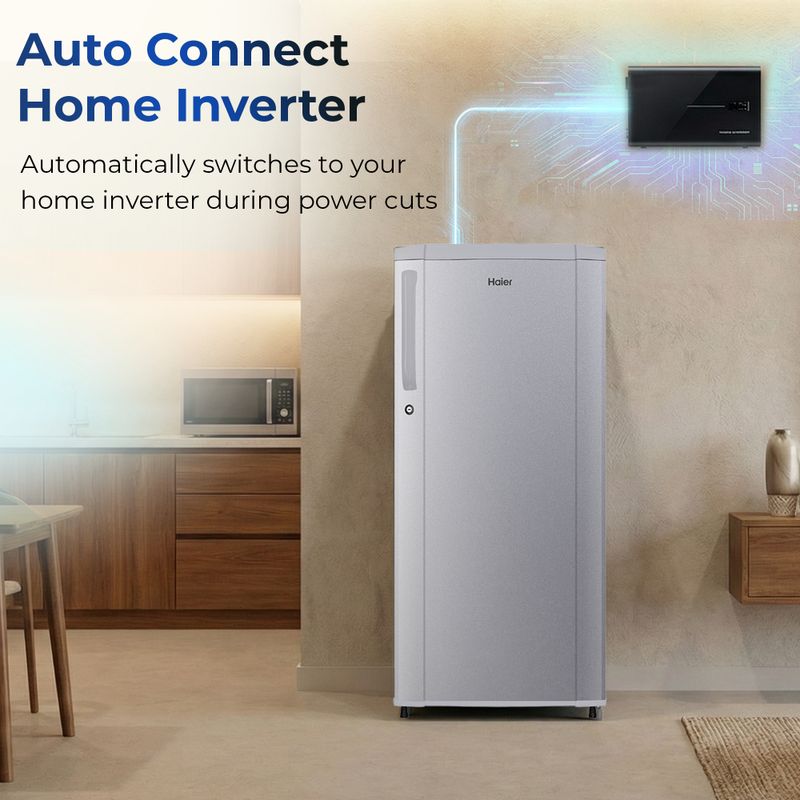 Haier 165 l direct cool single door 1 star refrigerator  with diamond edge freezing technology, easy clean back, large vegetable box ( 2026 model) - M Y V E L O R A