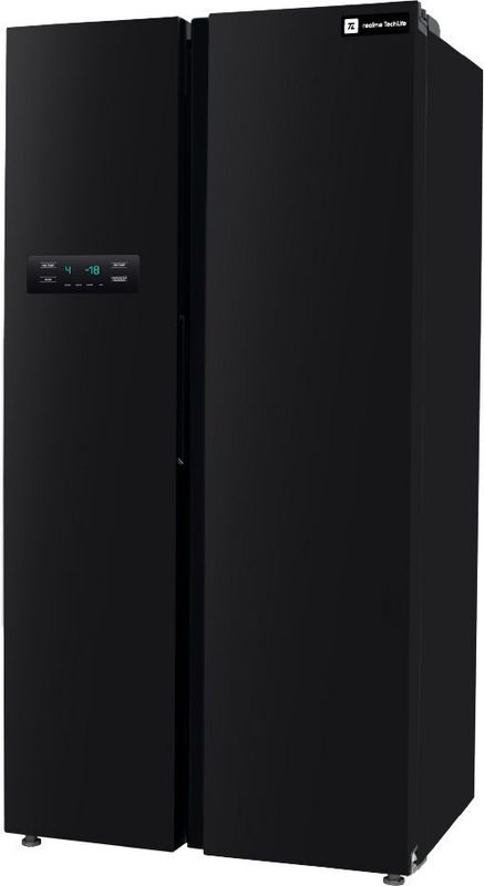 Realme techlife 584 l frost free side by side refrigerator  with farm fresh technology, inverter compressor, and digital control panel - M Y V E L O R A