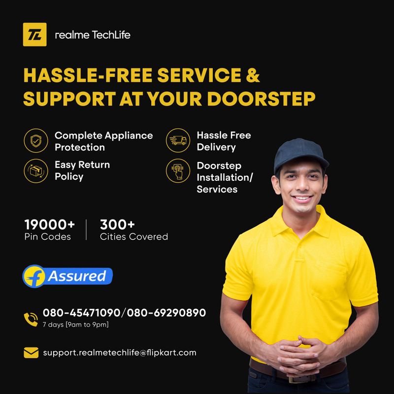 Realme techlife 584 l frost free side by side refrigerator  with farm fresh technology, inverter compressor, and digital control panel - M Y V E L O R A