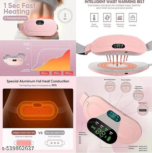 Period Cramp Relief Massager & Heating Pad for Period Cramps Portable Cordless Periods Cramps Relief Machine 3-Temp. & 3-Massage Mode Fast Heating Menstrual Period Pain Relief Device for Women. - M Y V E L O R A