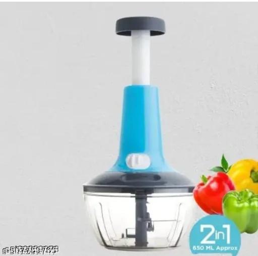 Manual Press Fruit & Vegetable Chopper (650-ML) Vegetable & Fruit Chopper (1) - M Y V E L O R A