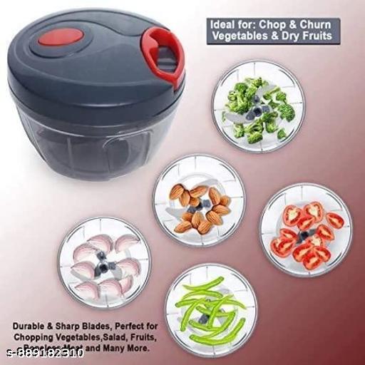 Manual Food Chopper - Compact Kitchen Tool for Effortless Chopping and Mincing of Vegetables, Fruits, Nuts, and Herbs - Grey and Red Plastic and Stainless Steel Design for Quick Meal Preparations - Ideal for Busy Professionals and Home Cooks, Durable Quality, Long Lasting, Easy to Use, Lightweight D - M Y V E L O R A