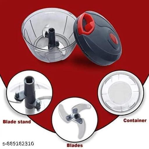 Manual Food Chopper - Compact Kitchen Tool for Effortless Chopping and Mincing of Vegetables, Fruits, Nuts, and Herbs - Grey and Red Plastic and Stainless Steel Design for Quick Meal Preparations - Ideal for Busy Professionals and Home Cooks, Durable Quality, Long Lasting, Easy to Use, Lightweight D - M Y V E L O R A