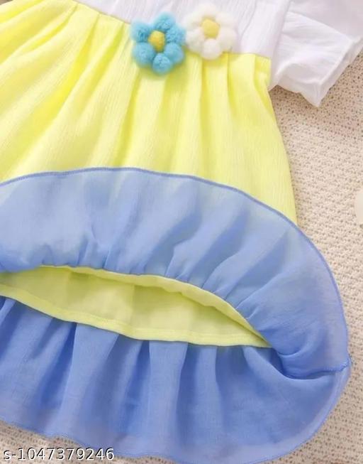 Baby Girls Elegant Floral Detail Sleeveless Party Frock - M Y V E L O R A
