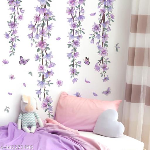 Advait Design decorative hangings levender flowerswall sticker for home, bedroom, livingroom, kitchen, temple, hall, kids room (Wall Covring size 72 cm x 96 cm) - M Y V E L O R A