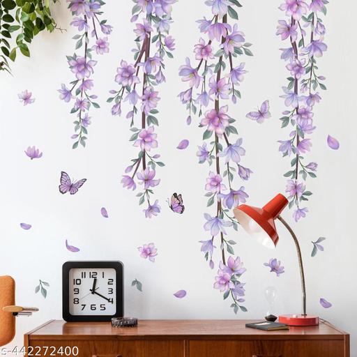 Advait Design decorative hangings levender flowerswall sticker for home, bedroom, livingroom, kitchen, temple, hall, kids room (Wall Covring size 72 cm x 96 cm) - M Y V E L O R A