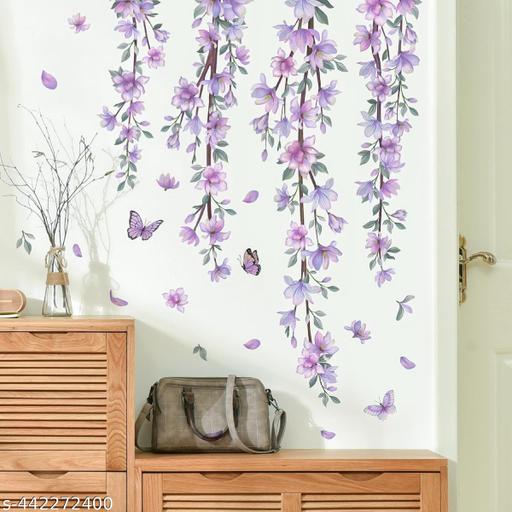 Advait Design decorative hangings levender flowerswall sticker for home, bedroom, livingroom, kitchen, temple, hall, kids room (Wall Covring size 72 cm x 96 cm) - M Y V E L O R A
