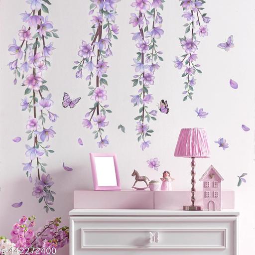 Advait Design decorative hangings levender flowerswall sticker for home, bedroom, livingroom, kitchen, temple, hall, kids room (Wall Covring size 72 cm x 96 cm) - M Y V E L O R A