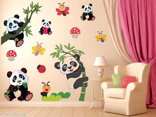 Beautiful Panda set Wall Sticker For Kids room  ( 136 cm x 130 cm ) - M Y V E L O R A