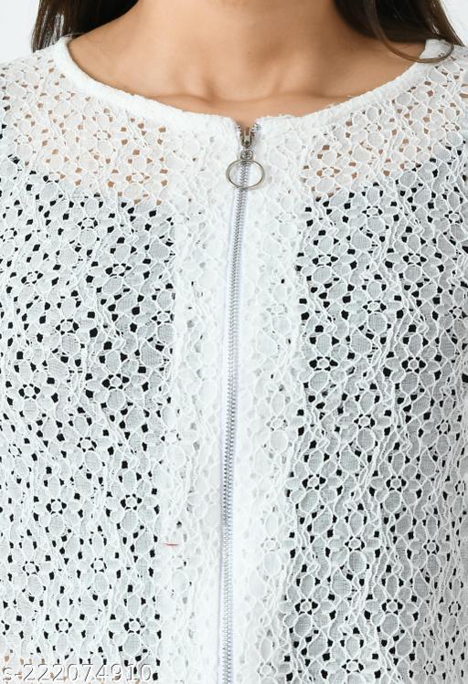 Rayware women's stylish net shrug in zip details  Jackets  - M Y V E L O R A