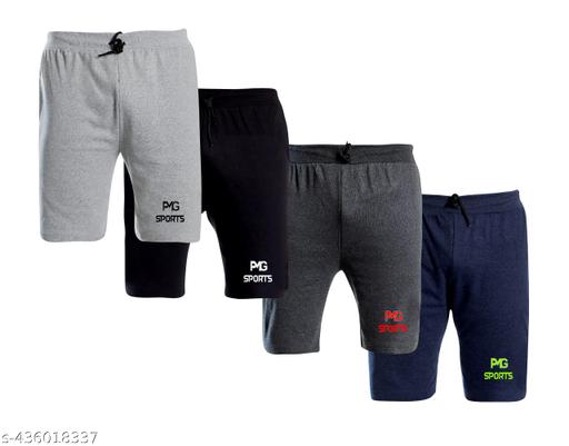 Boys Muliticolor  Cotton Short's Pack Of 4 Pcs (PMG sports)  - M Y V E L O R A