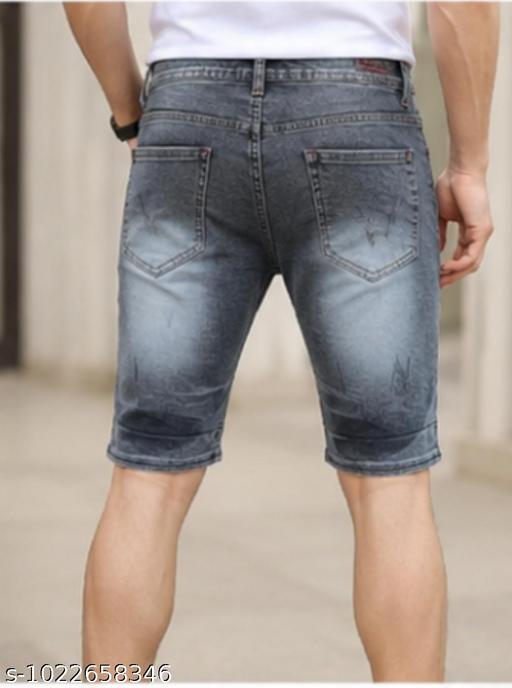 Men’s Grey Denim Bermuda Shorts – Stylish Casual Wear - M Y V E L O R A