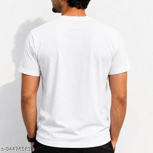 Men’s Printed Round Neck Cotton T-Shirt – “Just Do It” Graphic White Tee - M Y V E L O R A