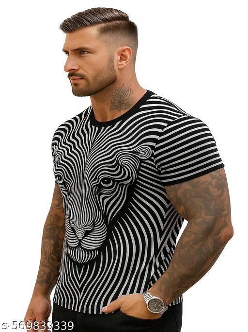Zebra Roar | Lion Face Graphic Tee | Roaring Stripes | Animal Fusion T-shirt - M Y V E L O R A
