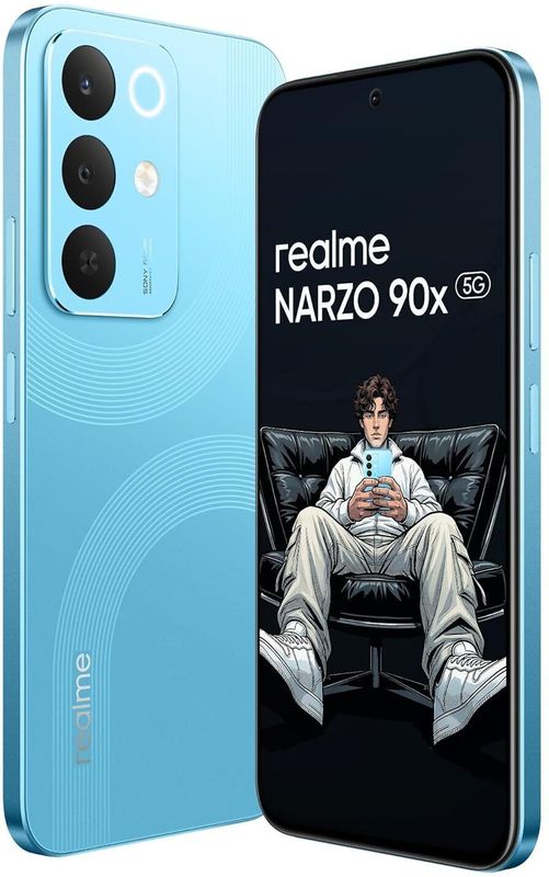 Realme narzo 90x 5g (aqua blue, 128 gb) - M Y V E L O R A