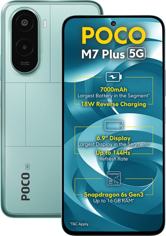 Poco m7 plus 5g (aqua blue, 128 gb) - M Y V E L O R A