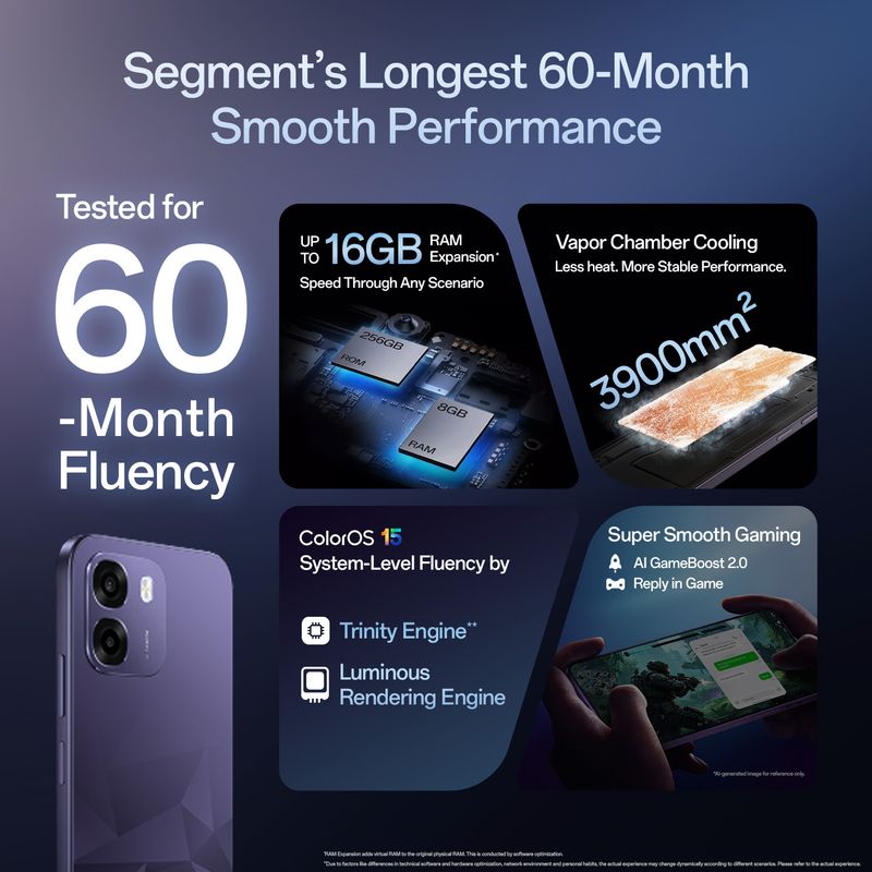 Oppo k14 5g (prism violet, 128 gb) - M Y V E L O R A