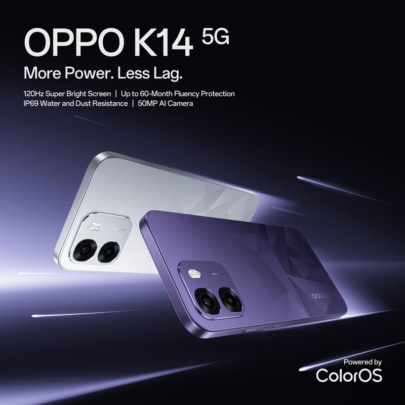 Oppo k14 5g (prism violet, 128 gb) - M Y V E L O R A