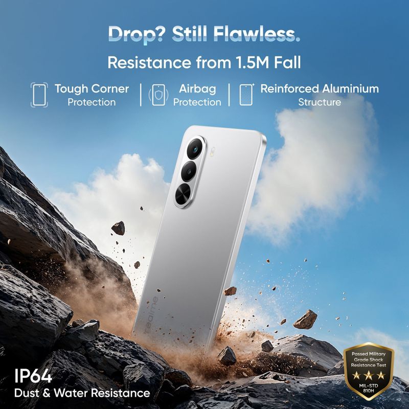 Realme p4x 5g (matte silver, 128 gb) - M Y V E L O R A