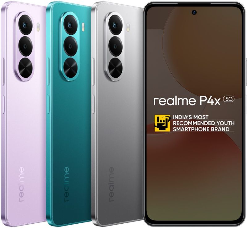 Realme p4x 5g (matte silver, 128 gb) - M Y V E L O R A