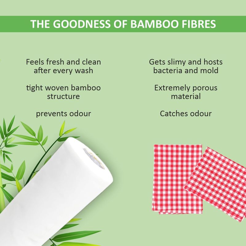 Ms enterprises sustainable bamboo reusable kitchen towel roll - M Y V E L O R A