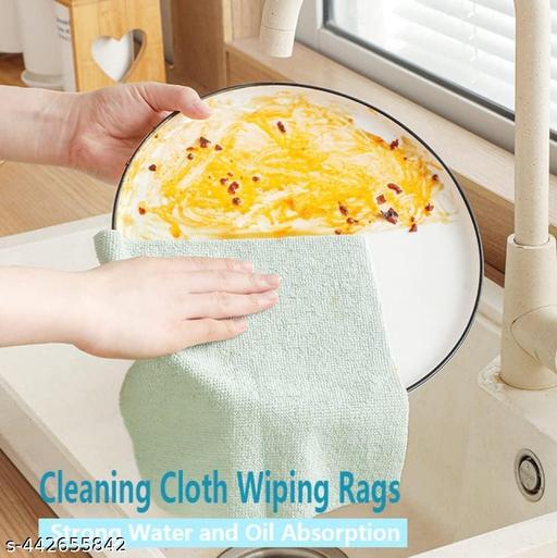 KBKM   Microfiber Cleaning and Drying Wipes, Pack of 20 (Multi color) Lint Free Cloth, Washable All Purpose Wash Cloth for Kitchen, Car, House, Office Multicolor - M Y V E L O R A