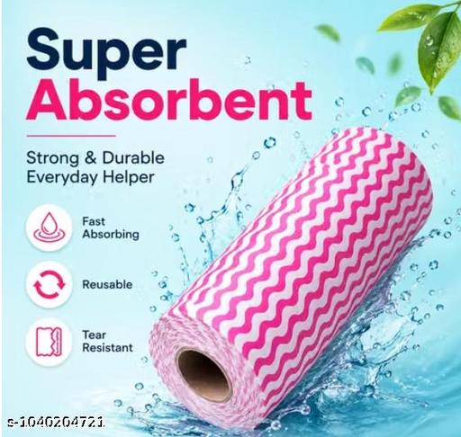 Non Woven Reusable & Washable Kitchen Towel Roll | Ultra Absorbent, Antimicrobial & Anti Odour Wipes for Spotless Cleaning | Quick Dry Multi Purpose Tissues (80 Wipes Per Roll, 160 Sheets) - M Y V E L O R A