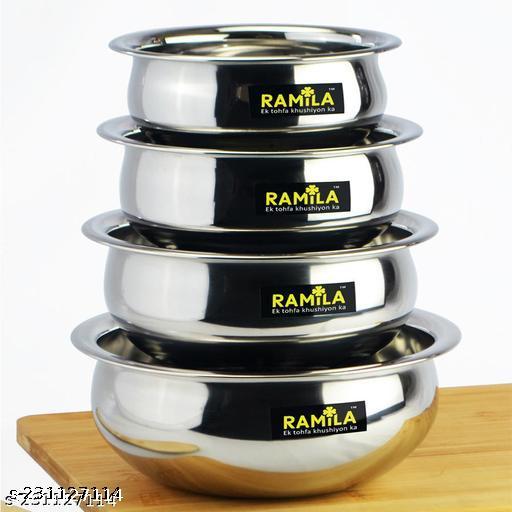 Serving Bowl-Stainless Steel Bowl Handi -Capacity 1500ml,1000ml,750ml,500ml - M Y V E L O R A