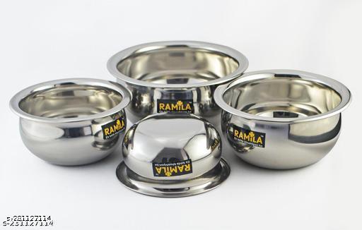 Serving Bowl-Stainless Steel Bowl Handi -Capacity 1500ml,1000ml,750ml,500ml - M Y V E L O R A