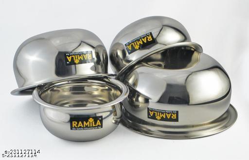 Serving Bowl-Stainless Steel Bowl Handi -Capacity 1500ml,1000ml,750ml,500ml - M Y V E L O R A
