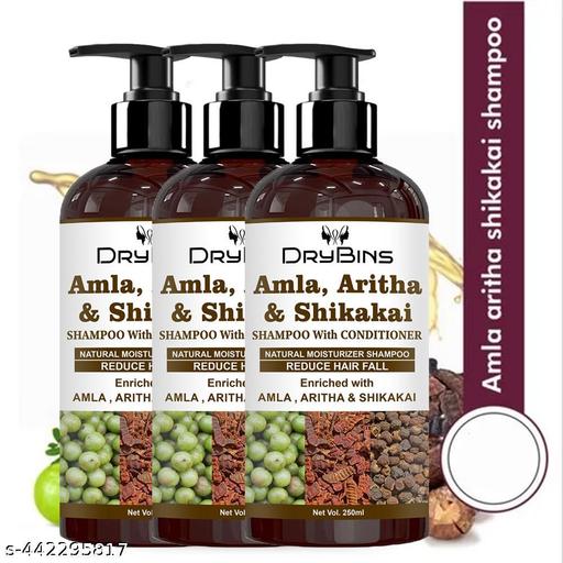 Amla , Aritha & Shikakai Shampoo with conditioner for Reduce hairfall and Anti-dandruff (750 ml) - M Y V E L O R A