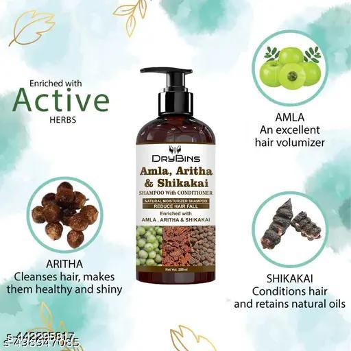Amla , Aritha & Shikakai Shampoo with conditioner for Reduce hairfall and Anti-dandruff (750 ml) - M Y V E L O R A