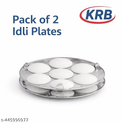 Stainless Steel Idli, dhokla, patra cooker Multi Kadai with Plan bottom & Standar Idli Maker (6 Plates , 14 Idlis ) - M Y V E L O R A