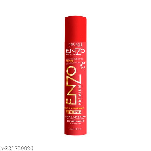 ELPIS GOLD Enzo Premium Hair Spray| Curl Enhancing With Flexible Hold, Long Lasting, No Greasy Residue| All-Day Shine |Pure, Fresh And Beautiful | Odour Fragrance Strong | Suitable for All Hair Types | Weatherproof Styling Solution | 420ml - M Y V E L O R A