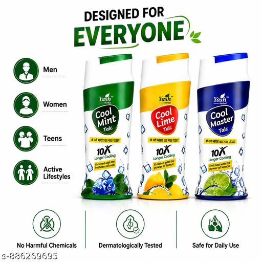 300GM Cool Talcum Powder For Women & Men | Summer Talcum Powder Combo For Ghamori With Lemon Extract 300g - M Y V E L O R A