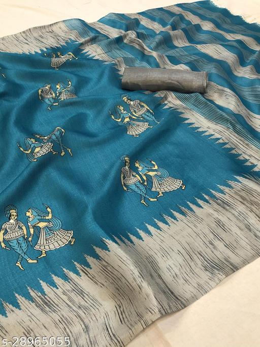 Women's Printed Saree With Blouse Piece - M Y V E L O R A